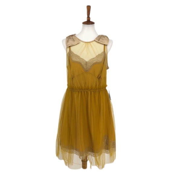 Rodarte For Target Mustard Yellow Tulle Slip Dress - Picture 2 of 9